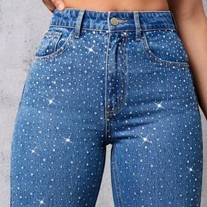 Shein rhinestone jeans
